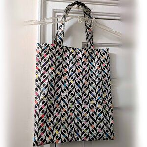 vinyl black / white / multicolor pattern tote bag by paperchase